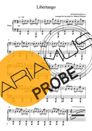 Astor Piazzolla Libertango score for Klavier