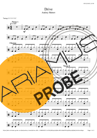 Audrey Hobert Drive score for Schlagzeug