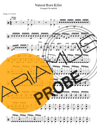 Avenged Sevenfold Natural Born Killer Partituren für Schlagzeug