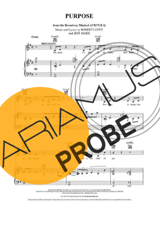Avenue Q Purpose score for Klavier