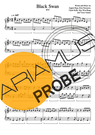BTS Black Swan score for Klavier