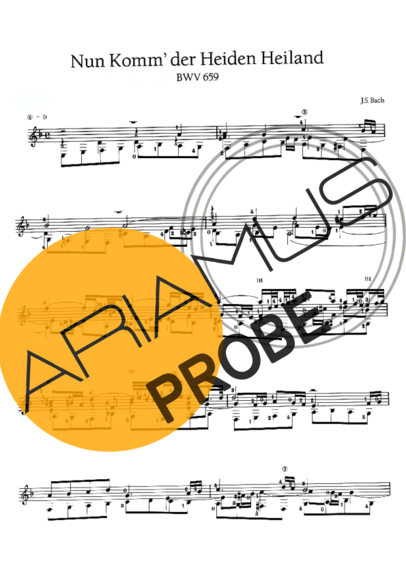 Bach Nun Komm Der Heiden Heiland score for Akustische Gitarre