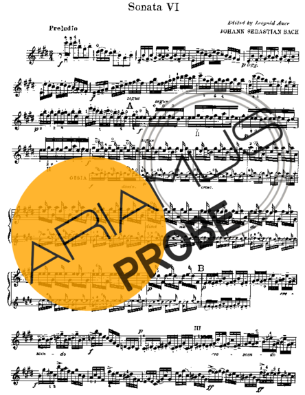 Bach Partita No. 3 in E major BWV1006 score for Geigen
