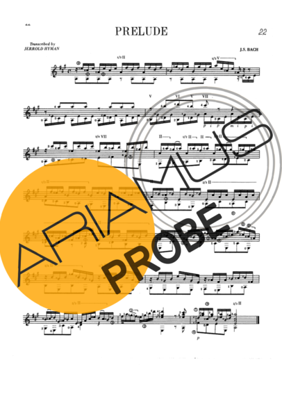 Bach Prelude score for Akustische Gitarre
