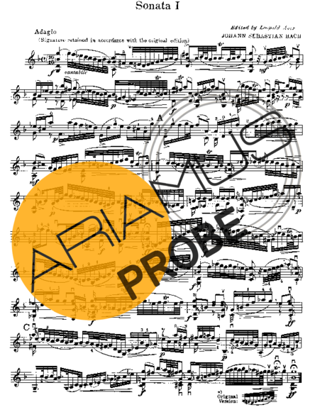 Bach Sonata No. 1 in E minor BWV1001 score for Geigen