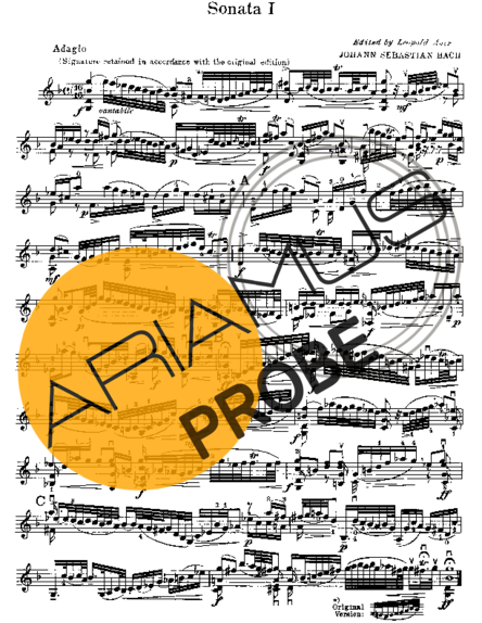 Bach Sonata No. 1 in E minor BWV1001 score for Geigen