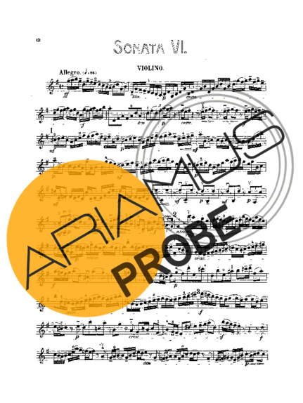 Bach Violin Sonata BWV1019 score for Geigen