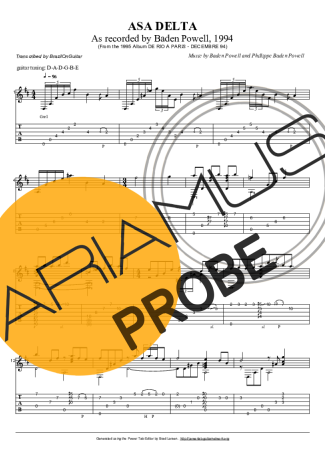 Baden Powell Asa Delta score for Akustische Gitarre