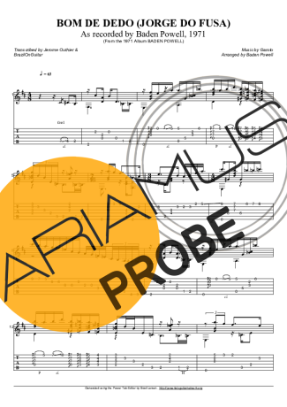 Baden Powell Bom De Dedo (Jorge Do Fusa) score for Akustische Gitarre