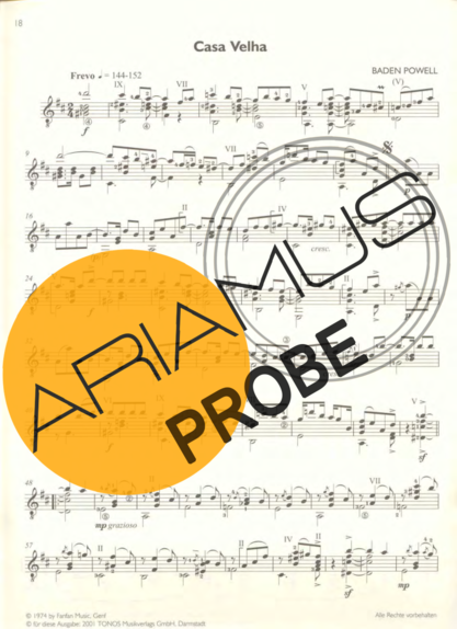 Baden Powell Casa Velha score for Akustische Gitarre