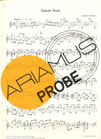 Baden Powell Cidade Vazia score for Akustische Gitarre