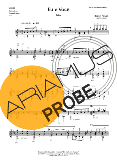 Baden Powell Eu e Você (Valsa) score for Akustische Gitarre