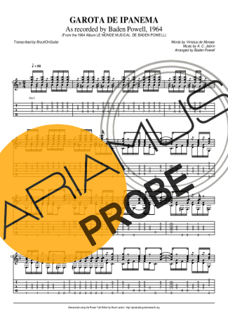 Baden Powell Garota De Ipanema score for Akustische Gitarre
