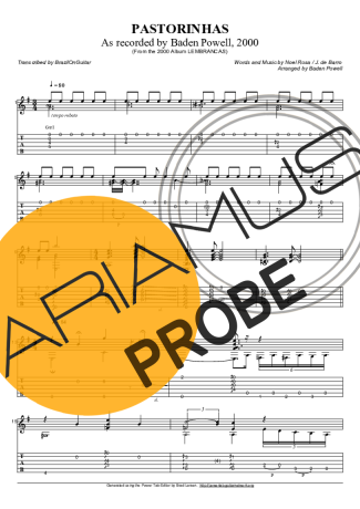 Baden Powell Pastorinhas score for Akustische Gitarre