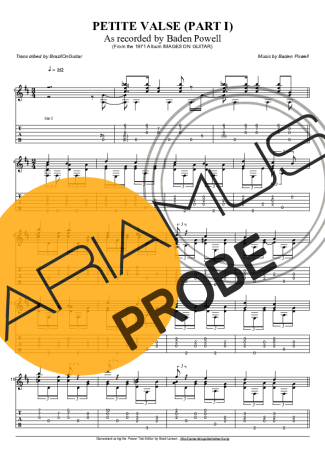 Baden Powell Petite Valse (Part 1) score for Akustische Gitarre