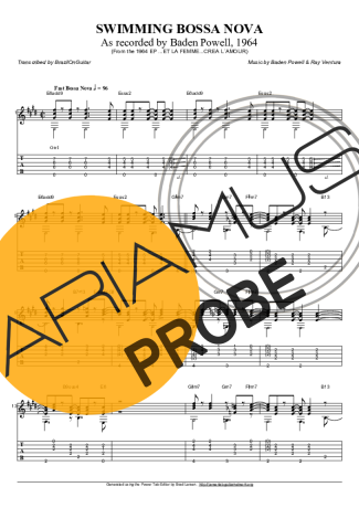 Baden Powell Swimming Bossa Nova score for Akustische Gitarre