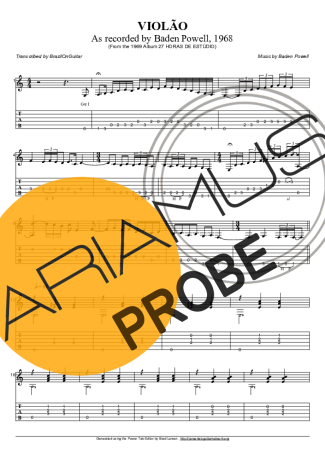 Baden Powell Violão score for Akustische Gitarre