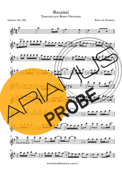 Barões da Pisadinha Recairei score for Alt-Saxophon