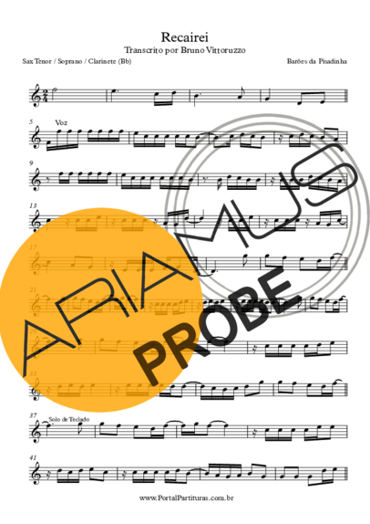 Barões da Pisadinha Recairei score for Tenor-Saxophon Sopran (Bb)