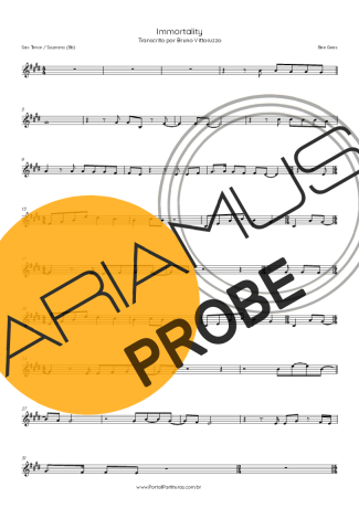 Bee Gees Immortality score for Tenor-Saxophon Sopran (Bb)
