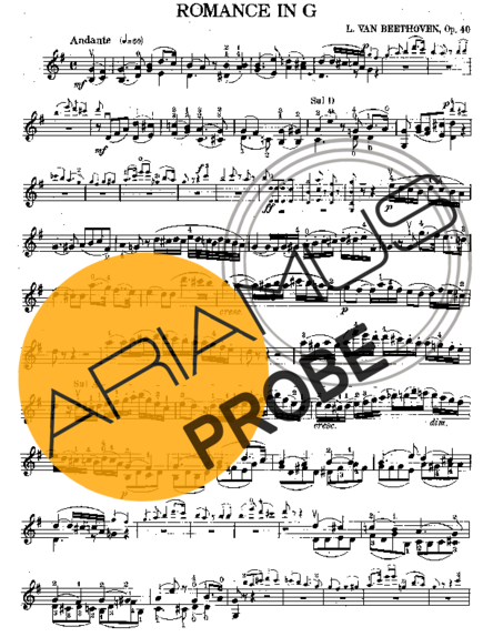 Beethoven Romance in G score for Geigen