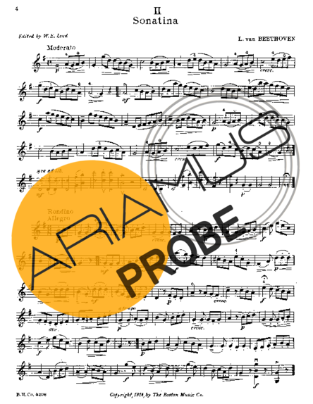 Beethoven Sonatina in G major score for Geigen