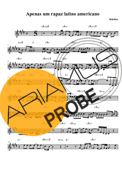 Belchior Apenas Um Rapaz Latino Americano score for Tenor-Saxophon Sopran (Bb)