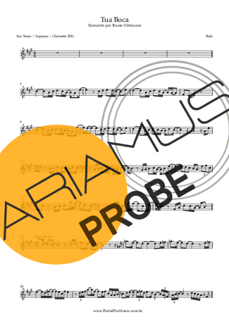 Belo Tua Boca score for Tenor-Saxophon Sopran (Bb)