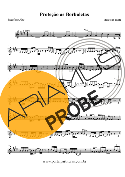 Benito di Paula Proteção às Borboletas score for Alt-Saxophon
