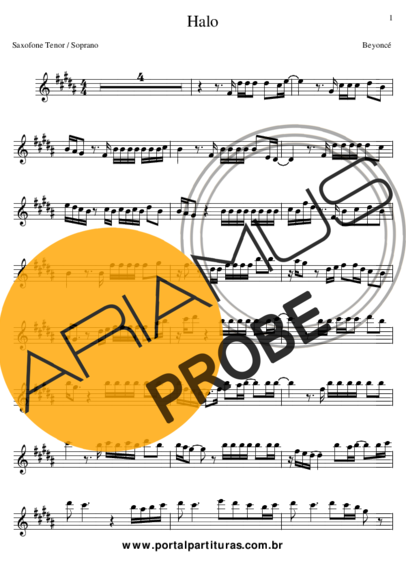 Beyoncé Halo score for Tenor-Saxophon Sopran (Bb)