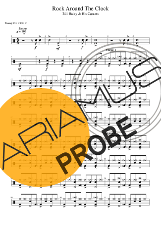 Bill Haley & His Comets Rock Around The Clock Partituren für Schlagzeug