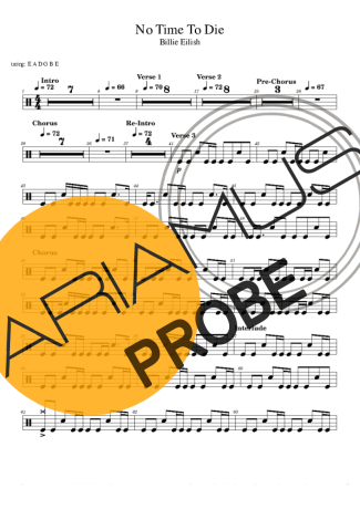 Billie Eilish No Time To Die score for Schlagzeug