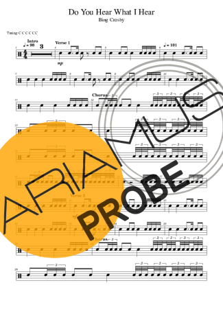 Bing Crosby Do You Hear What I Hear score for Schlagzeug