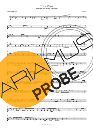 Bon Jovi These Days Partituren für Alt-Saxophon