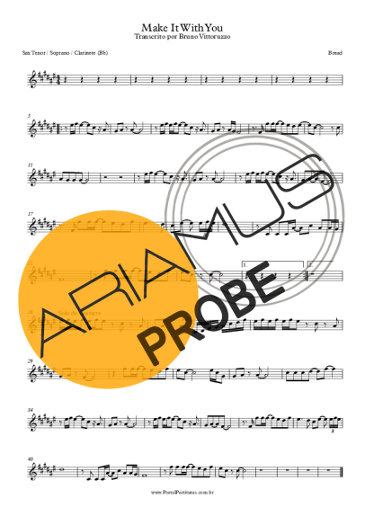 Bread Make It With You score for Tenor-Saxophon Sopran (Bb)