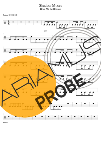 Bring Me The Horizon Shadow Moses (synth Drums) score for Schlagzeug