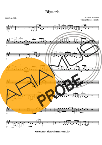 Bruno e Marrone Bijuteria score for Alt-Saxophon