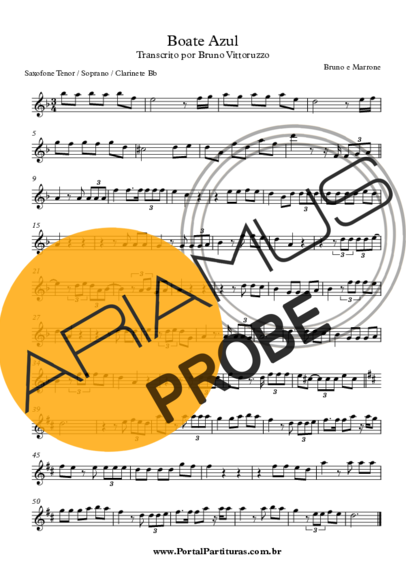 Bruno e Marrone Boate Azul score for Tenor-Saxophon Sopran (Bb)