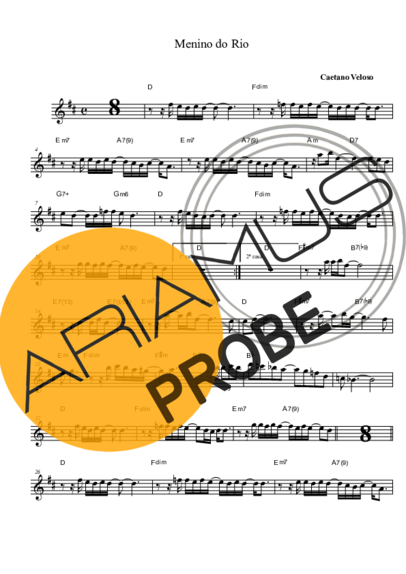 Caetano Veloso  score for Alt-Saxophon