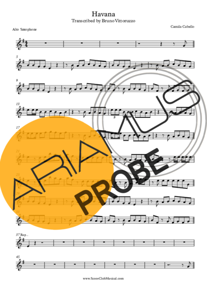 Camila Cabello Havana score for Alt-Saxophon