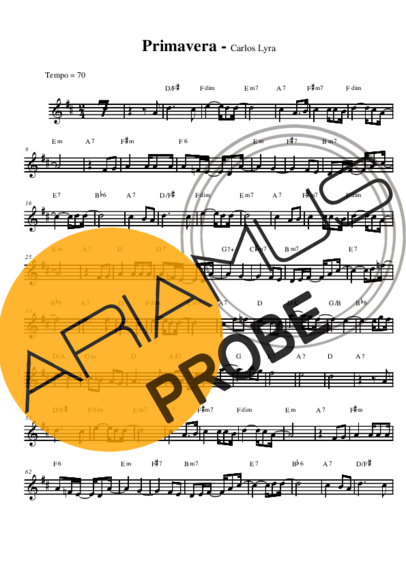 Carlos Lyra Primavera score for Alt-Saxophon