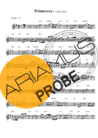 Carlos Lyra Primavera score for Tenor-Saxophon Sopran (Bb)