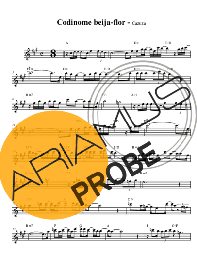 Cazuza Codinome Beija-flor score for Alt-Saxophon