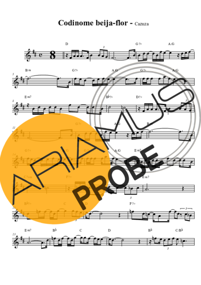 Cazuza Codinome Beija-flor score for Tenor-Saxophon Sopran (Bb)