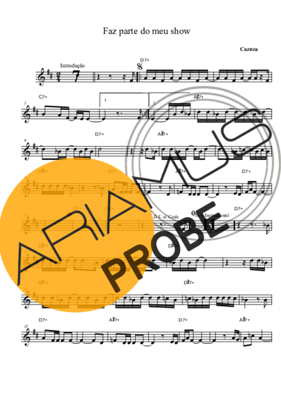 Cazuza Faz Parte do Meu Show score for Tenor-Saxophon Sopran (Bb)