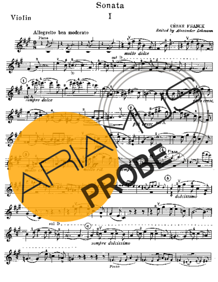 Cesar Franck Violin Sonata score for Geigen