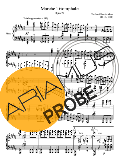 Charles Valentin Alkan Marche Triomphale Opus 27 In B Major score for Klavier