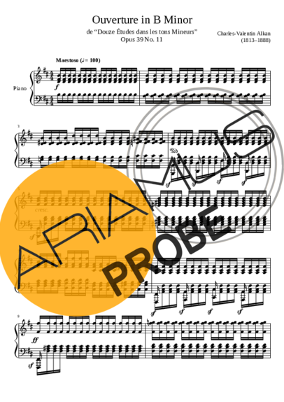 Charles Valentin Alkan Ouverture Opus 39 No. 11 In B Minor Partituren für Klavier