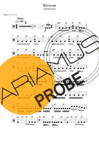 Chelsea Grin Recreant score for Schlagzeug