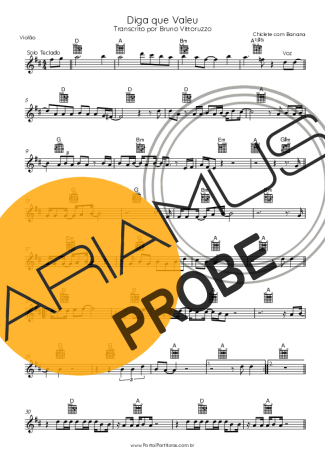 Chiclete com Banana Diga Que Valeu score for Akustische Gitarre